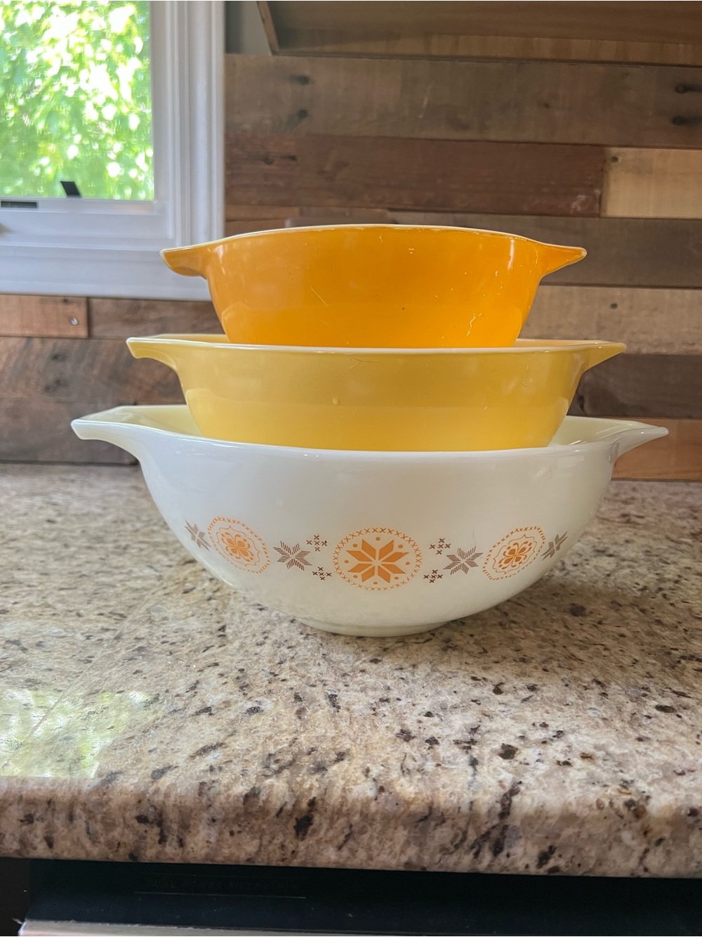 Vintage Pyrex Town & Country 3-Piece Mixing (Cinderella) Bowl Set-442, 443, 444